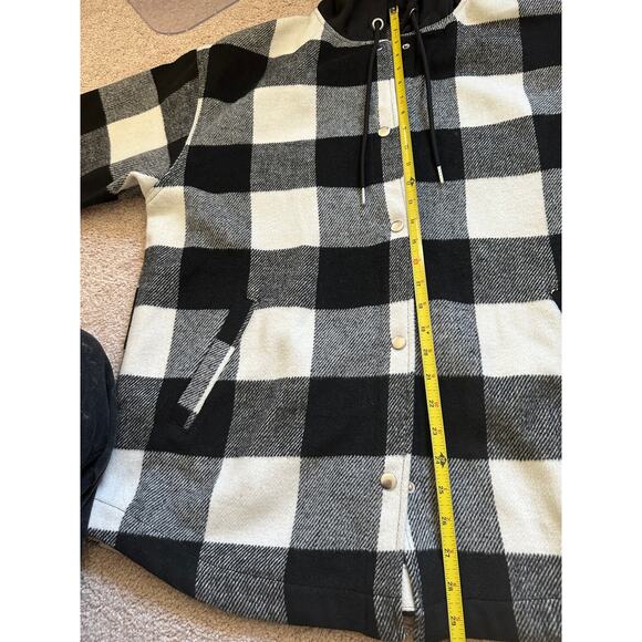 Divided H&M black/white plaid hooded jacket, size small - Picture 11 of 15